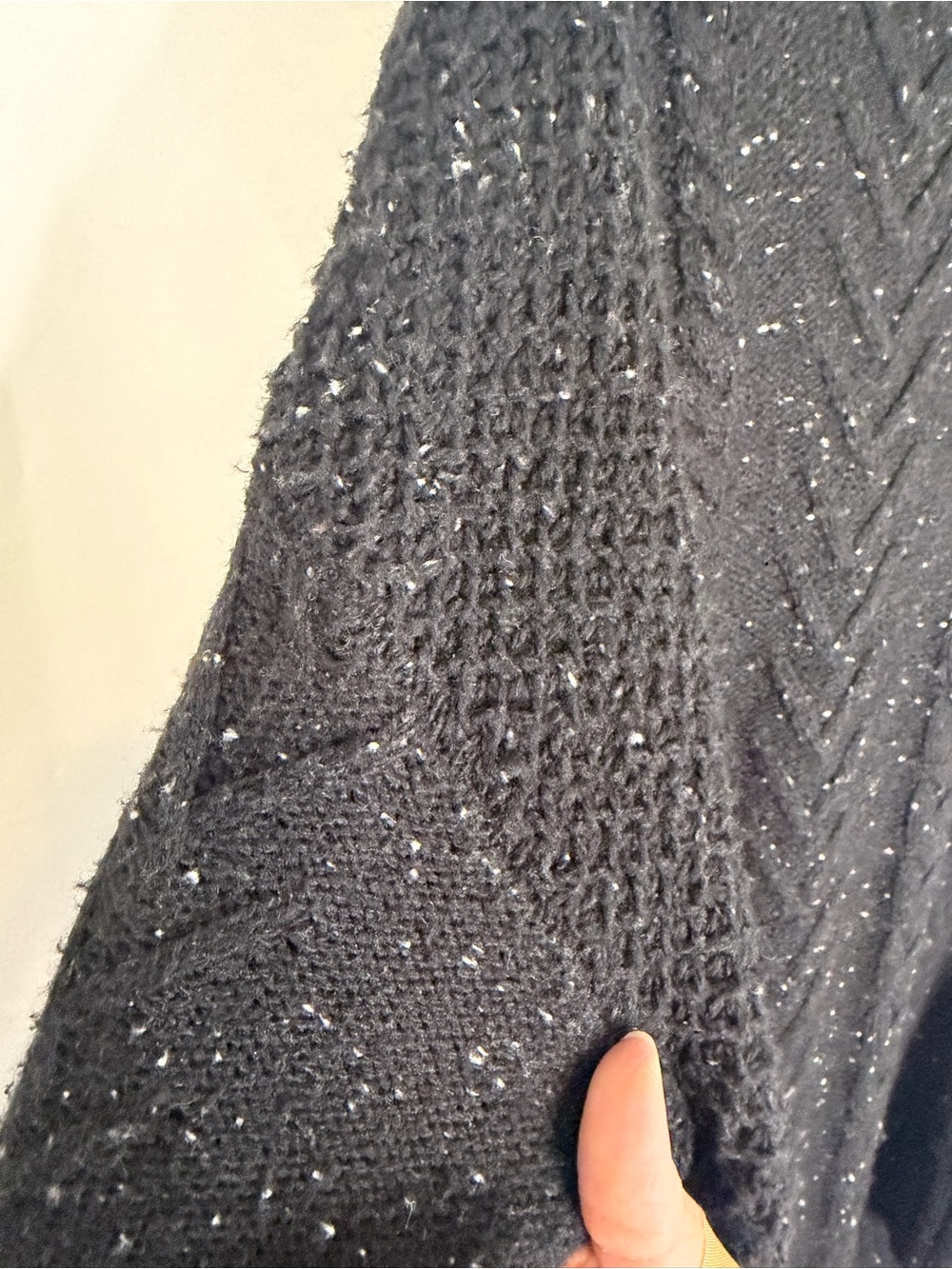 Michael Stars Black Flecked Shawl Collar Cardigan Sweater - Picture 7 of 8